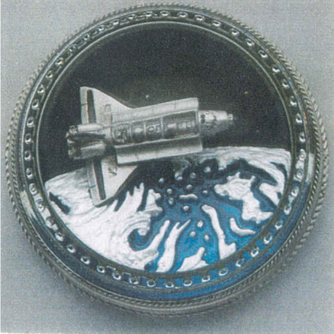 Orbiting Shuttle Paperweight - Click Image to Close